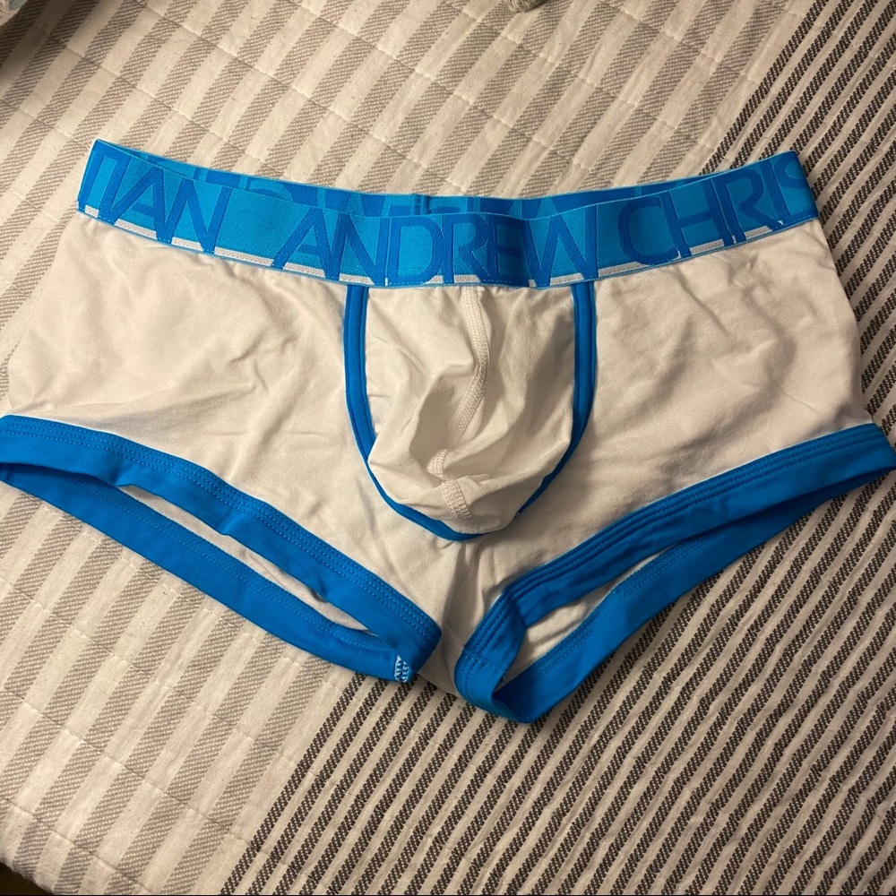 White & Blue 🔥 Andrew Christian Trunk Boxer Brief